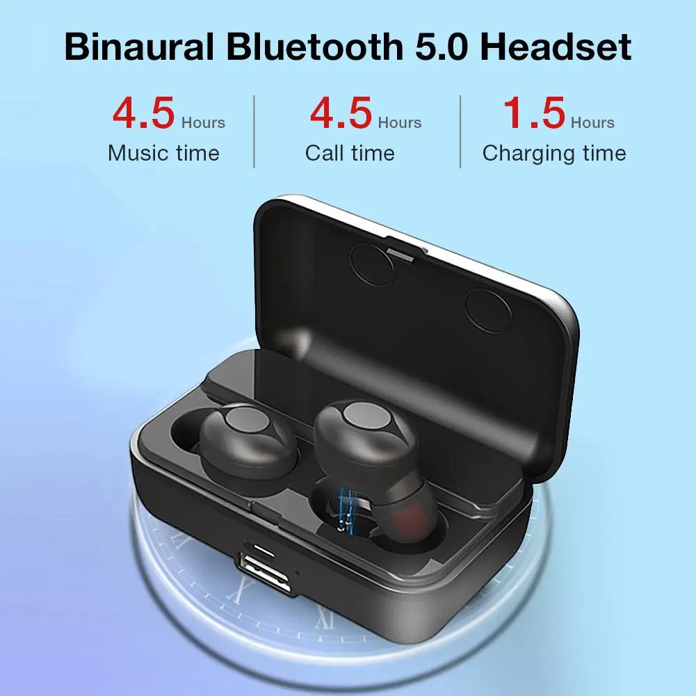 Bluetooth 5,0, наушники, TWS, беспроводные наушники, свободные руки, спортивные наушники, игровая гарнитура с зарядным устройством