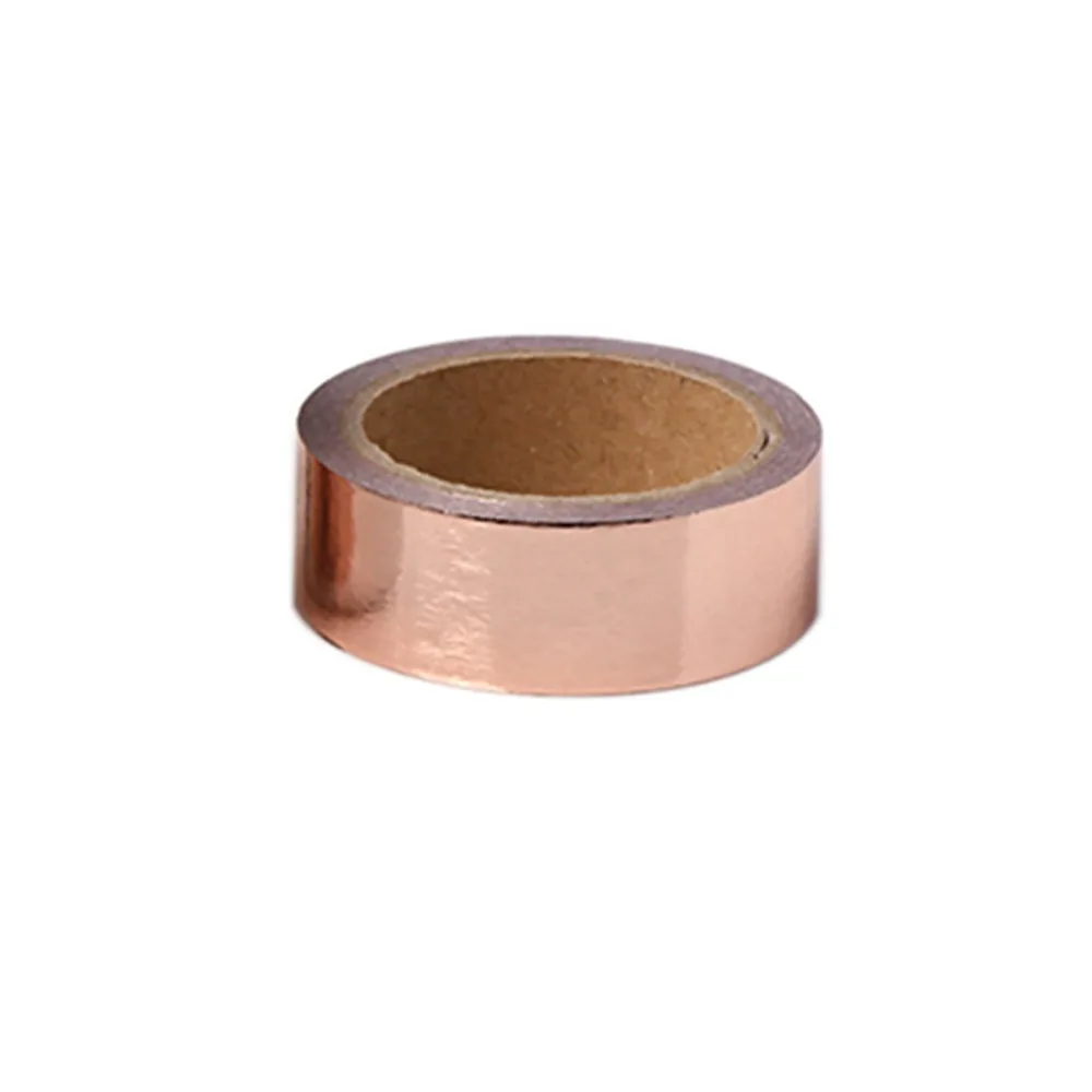 1PCS 15mm*5m Gold Foil Washi Tape Silver/Gold/Rose Color Japanese Kawaii DIY Scrapbooking Tools Masking | Канцтовары для офиса и