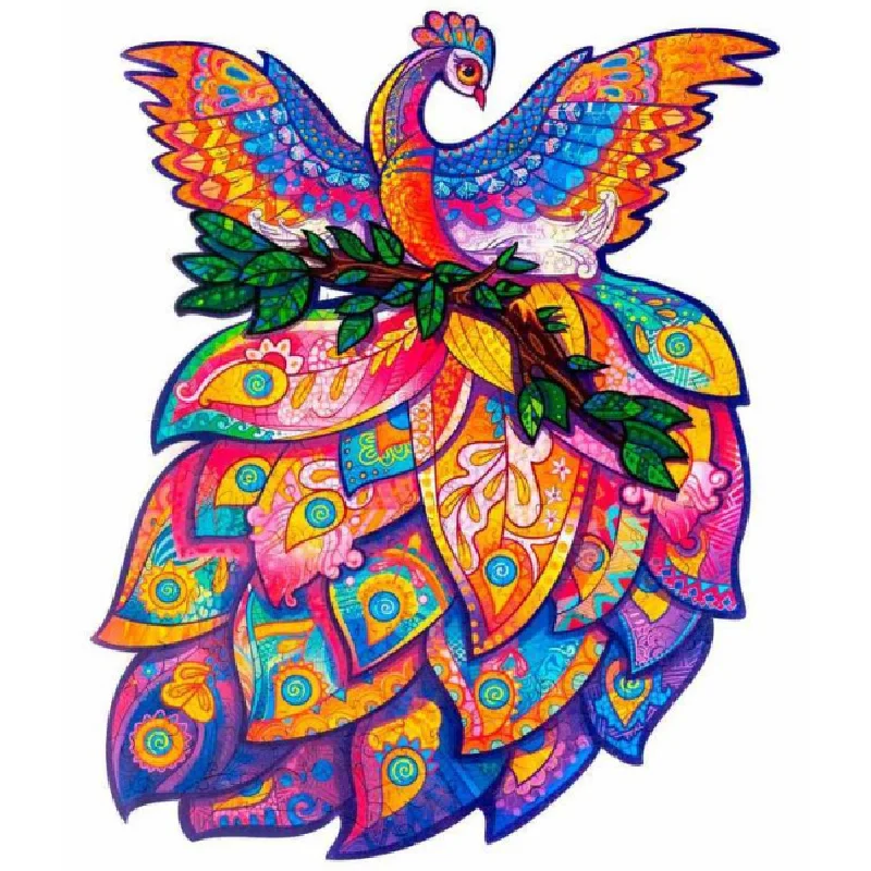 

Головоломка Монтессори для просвещения, Феникс с перьями, деревянные детские головоломки 100 150 200, 3D пазл «сделай сам», Детская подарочная ко...