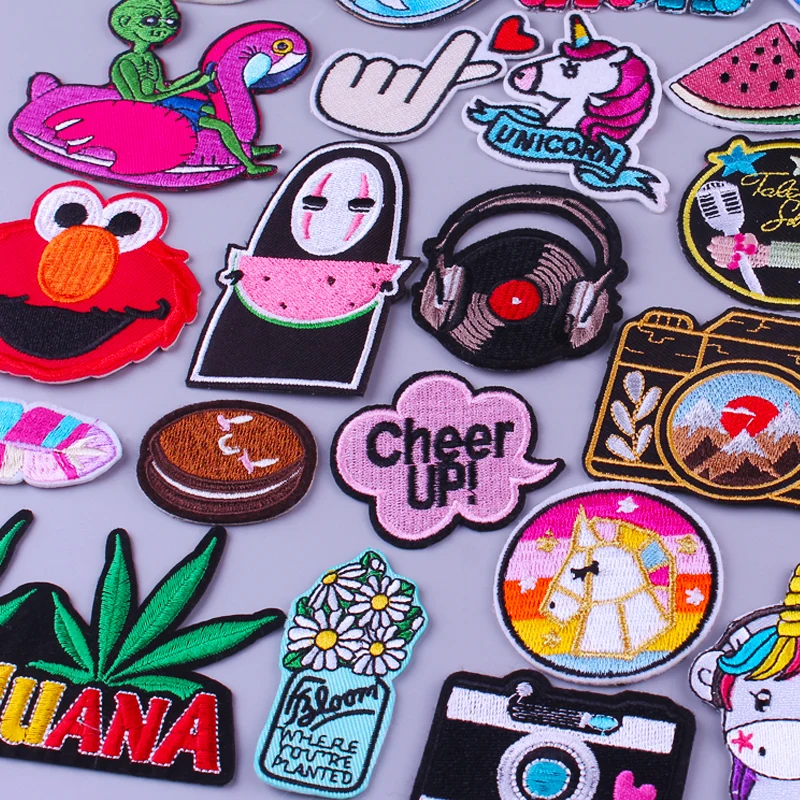 Prajna мультфильм Единорог кошка животные патчи вышитые для одежды DIY Мода лист