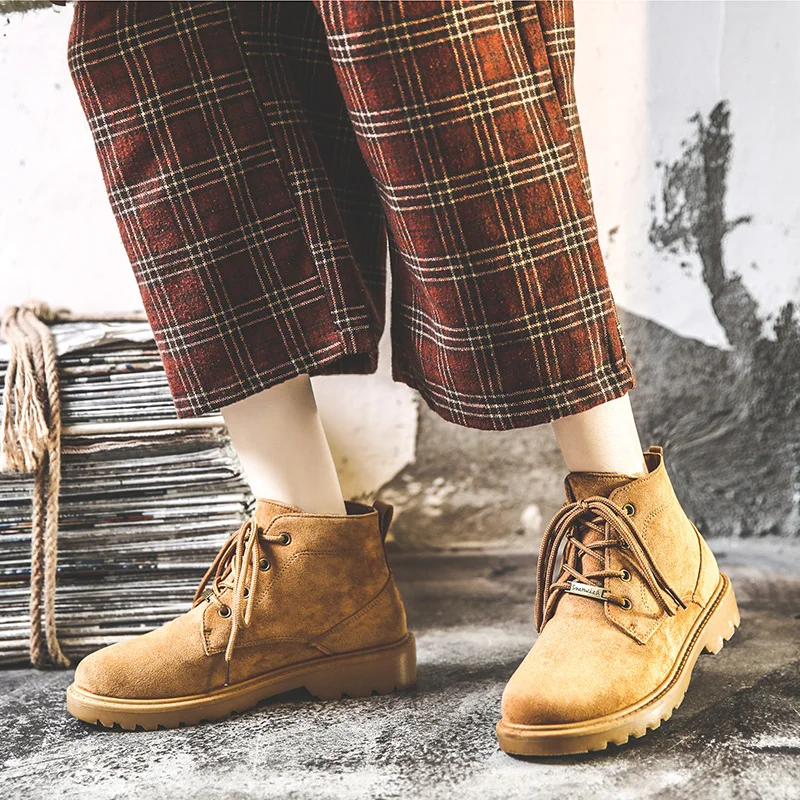 Женские осенние ботильоны модная удобная женская обувь из флока на платформе