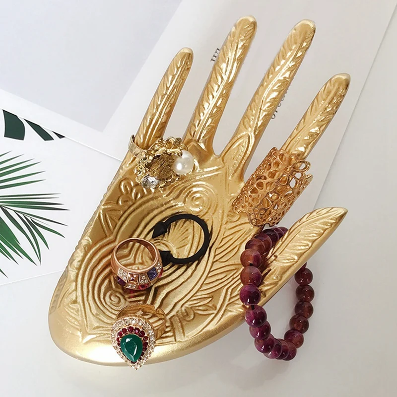 

2Pcs Hand Model Jewelry Rack Hanging Ring Rack Storage Tray Necklace Rack Bracelet Holder Jewelry Display Props