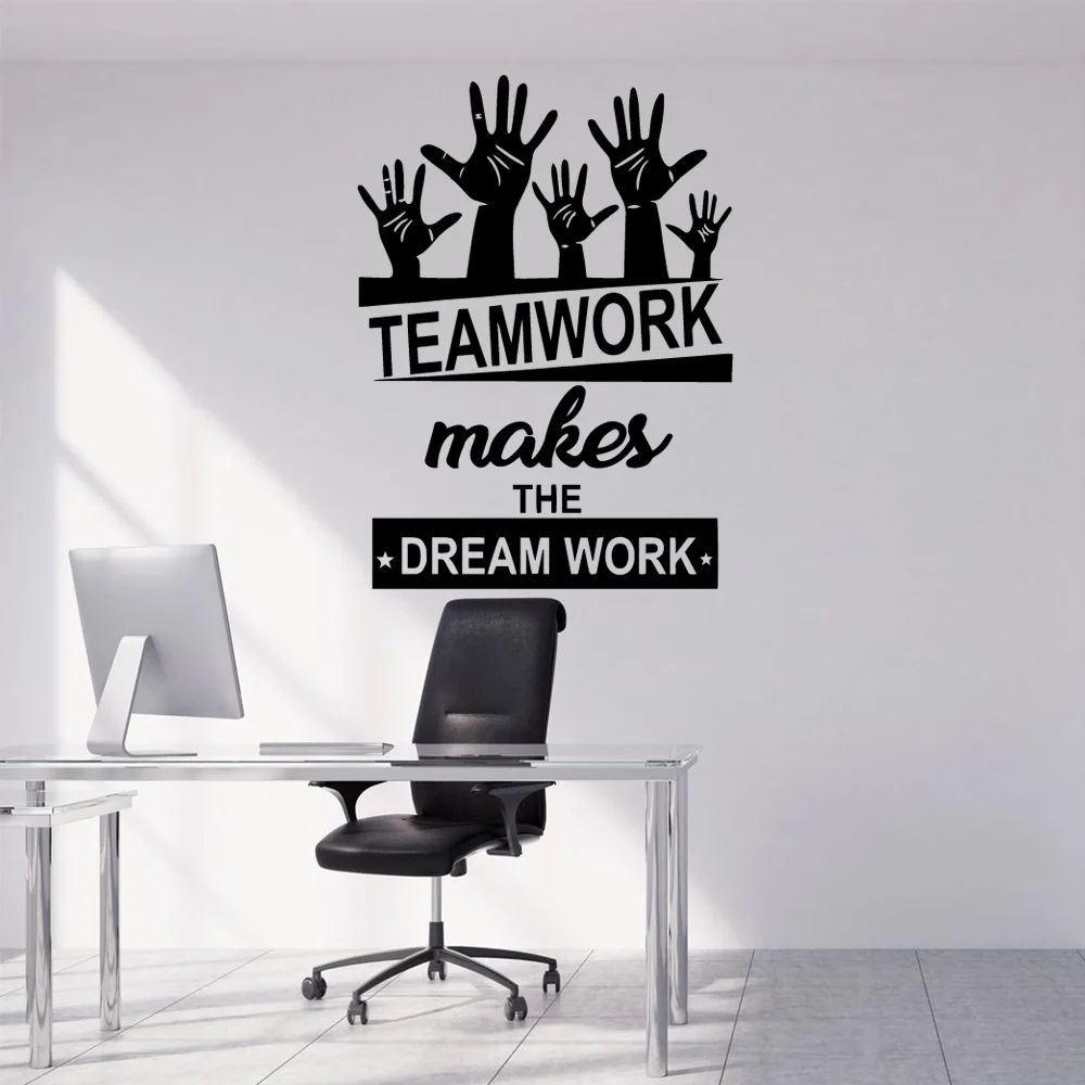 Командная работа делает Dream Work виниловые наклейки на стену для детской комнаты