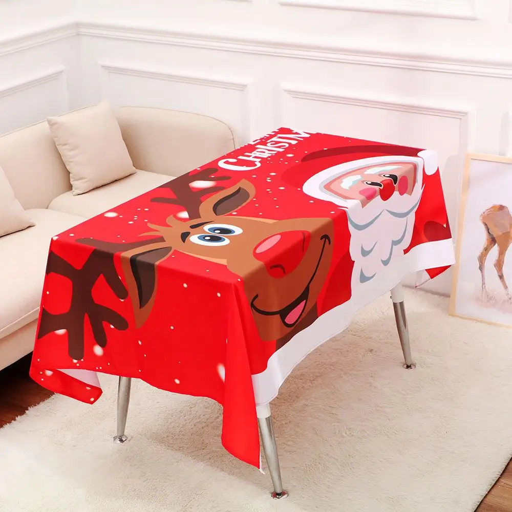 2019 Рождество скатерти Водонепроницаемый маслостойкая Ткань Скатерть мультфильм