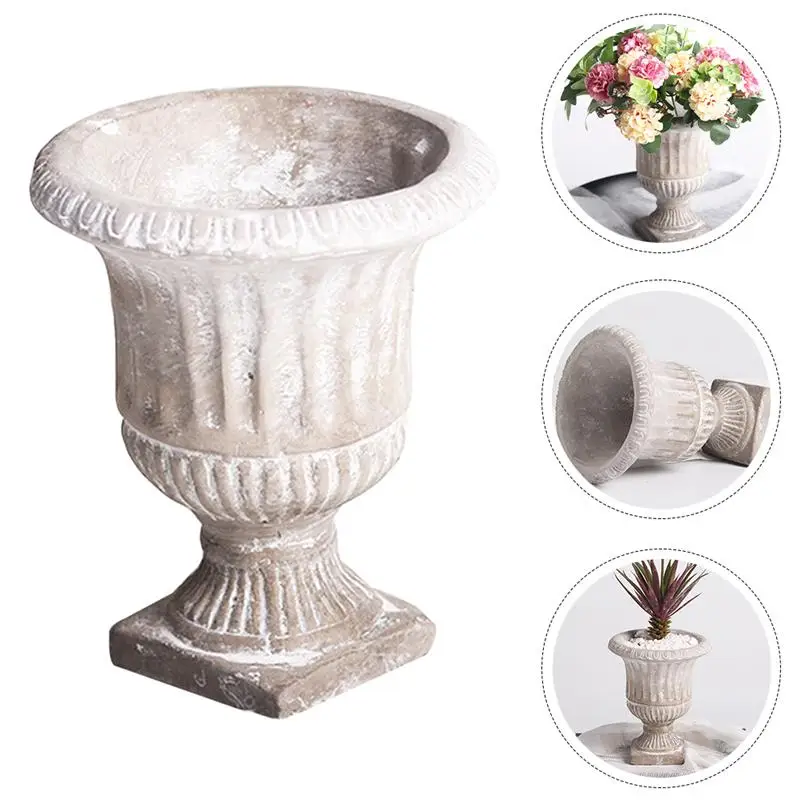 

1Pc Cement Vase Flower Holder Hydroponic Plants Bottle Simple Vase for Apartment