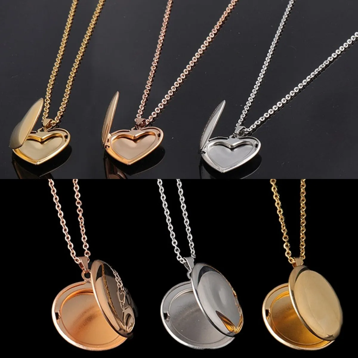 1 шт. Романтический кулон в форме сердца/круга с фоторамкой для друзей ожерелья