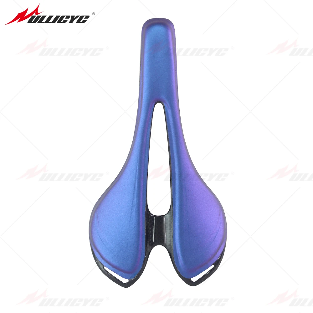 Новое кожаное цветное полностью углеродное волокно Хамелеон + нейлоновое седло