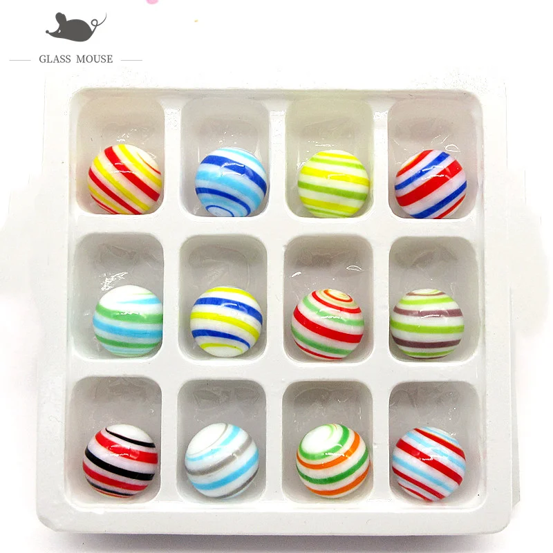 

18mm Handmade Glass Marbles Balls Charms Home Decor accessories for Fish Tank Vase Aquarium game Toys for Kids Children 12PCS
