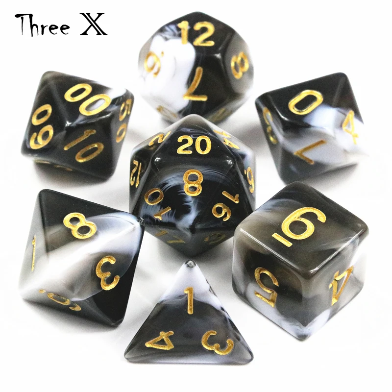 Высококачественный набор D4 D6 D8 D10 D12 D20 кубик для настольной игры Dados De