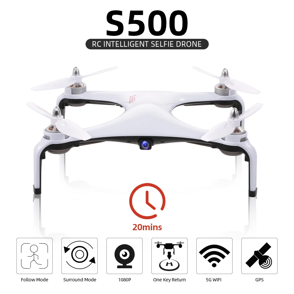 2 4G S500 GPS Радиоуправляемый Дрон с камерой 1080P 5G Wifi FPV Бесщеточный Квадрокоптер Follow Me
