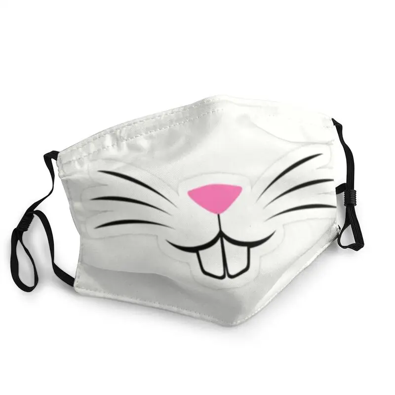 

Милый зайчик лицевая маска для взрослых унисекс моющиеся Кролик маска с зубами Для мужчин против дымки защитный респиратор муфельная печь