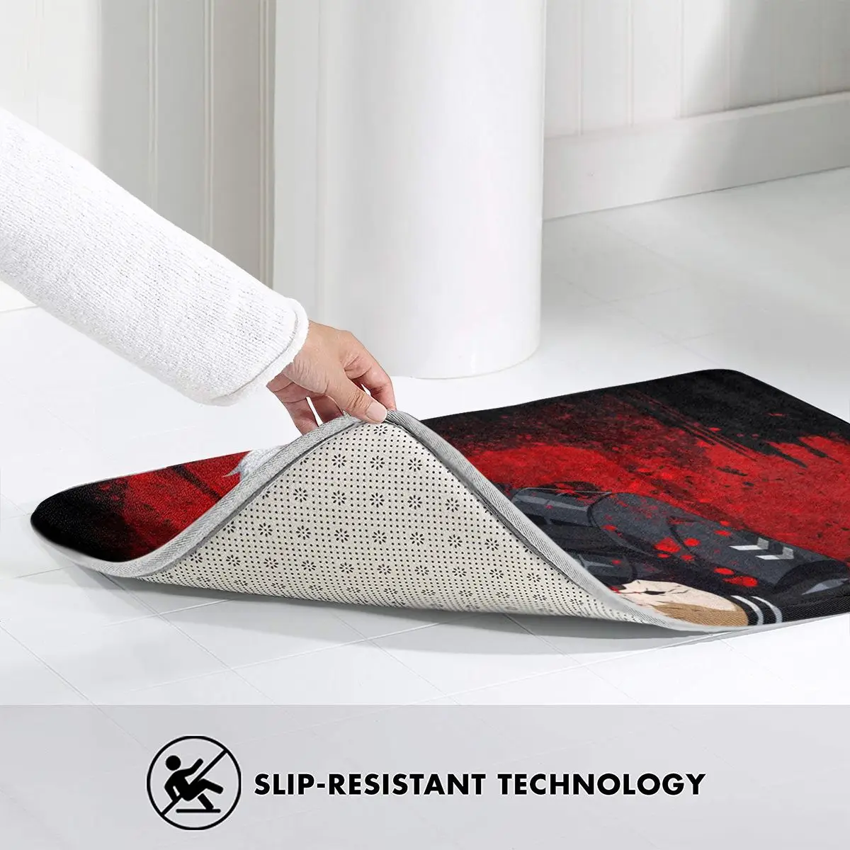 Коврик придверный из полиэстера нескользящий моющийся