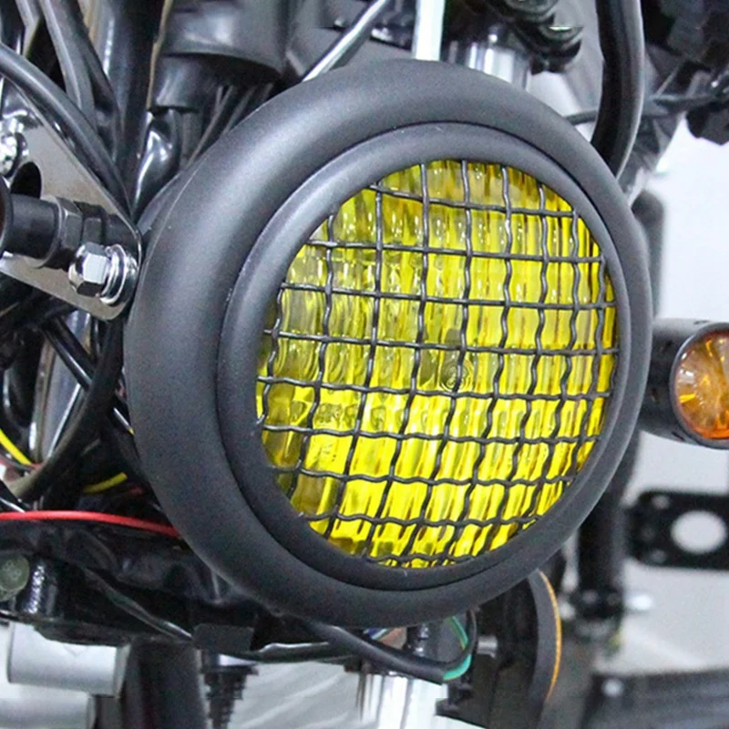 6 5 дюймов 12В 55 Вт мотоциклетные решетка на фару подходит для Gn Cg125 Ретро фар сетки