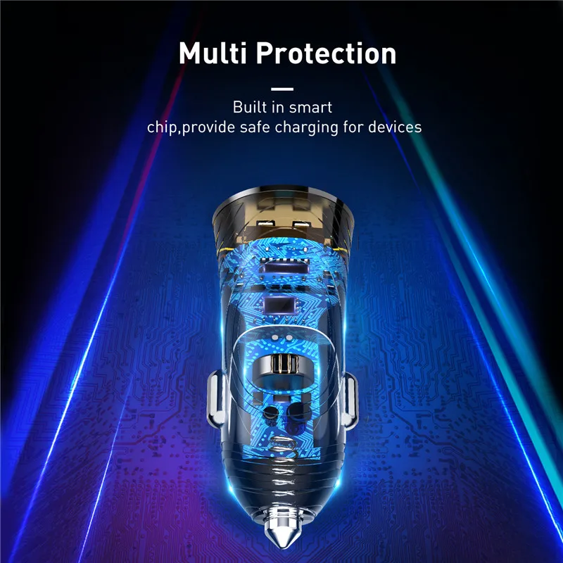 Автомобильное зарядное устройство USLION USB 3 0 быстрая зарядка мобильный телефон