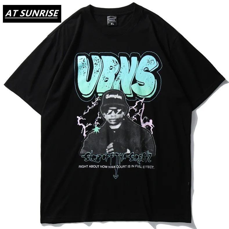 Футболка мужская с буквенным принтом уличная одежда в стиле хип хоп хлопковая