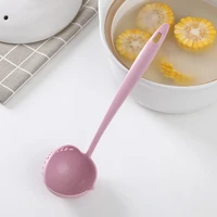 2 in 1 wheat straw soup spoon long handle porridge spoons filter home cooking tools kitchen accessories