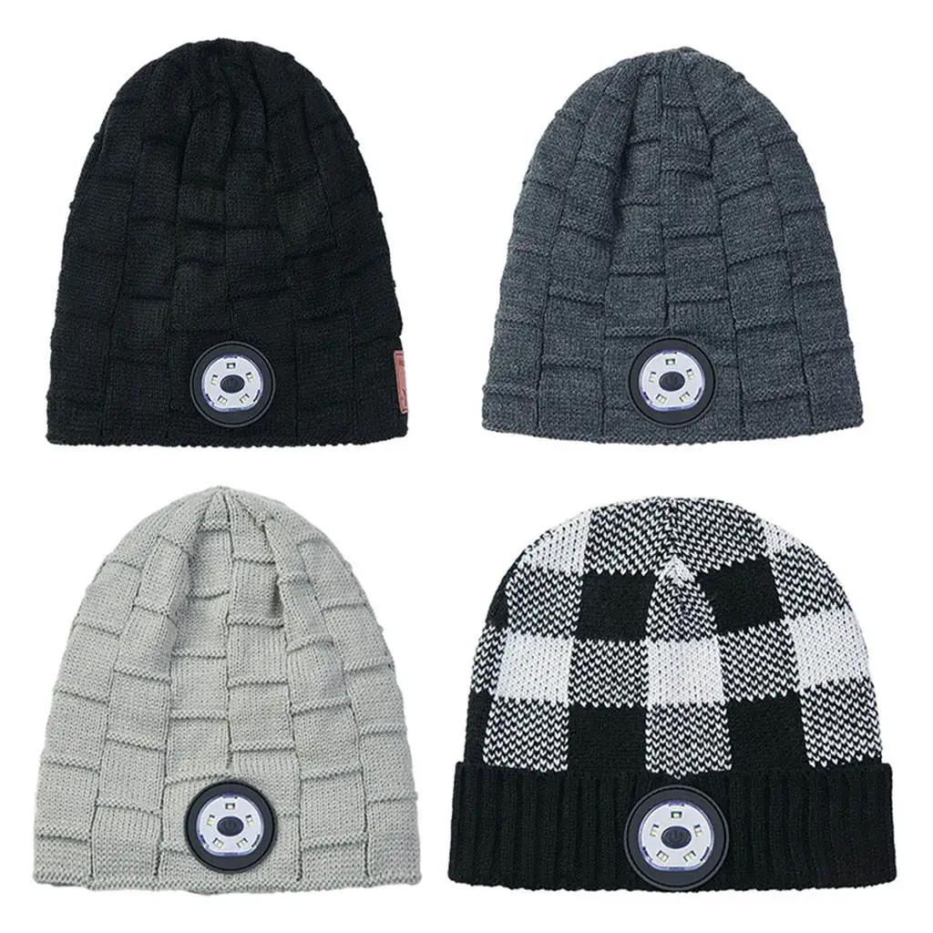 

LED Light Hat USB Rechargeable Flashlight LED Knit Hat Warm Flashlight Hunting,Camping,Jogging,Fishing Cycling