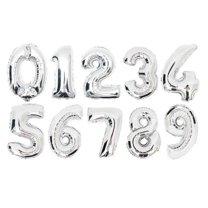 40-дюймовый большой алюминиевые воздушные шары из фольги номер шарик в форме