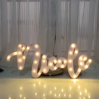 personalized wood name led lamp sign marquee light up night grow light wall decoration for bedroom wedding ornaments lights