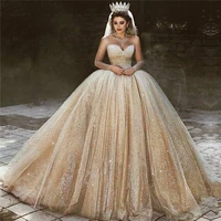 eightree long sleeves wedding dress bling bling ball gown princess vestido de noive sweetheart bride dress sequin robe de mariee