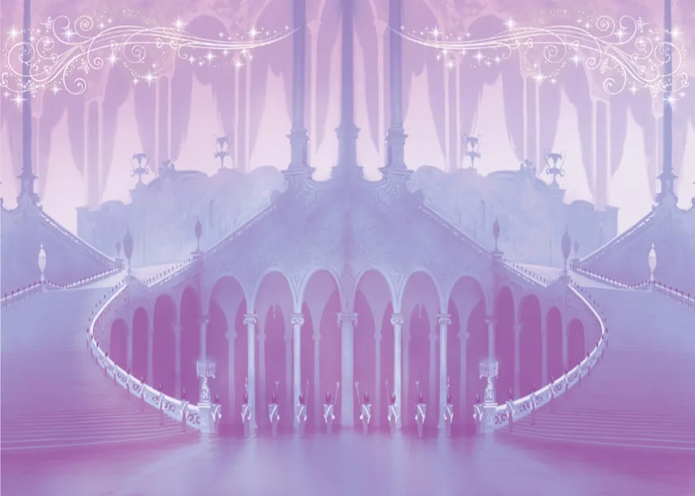 Виниловый фон для студийной фотосъемки с изображением сказочной принцессы замка