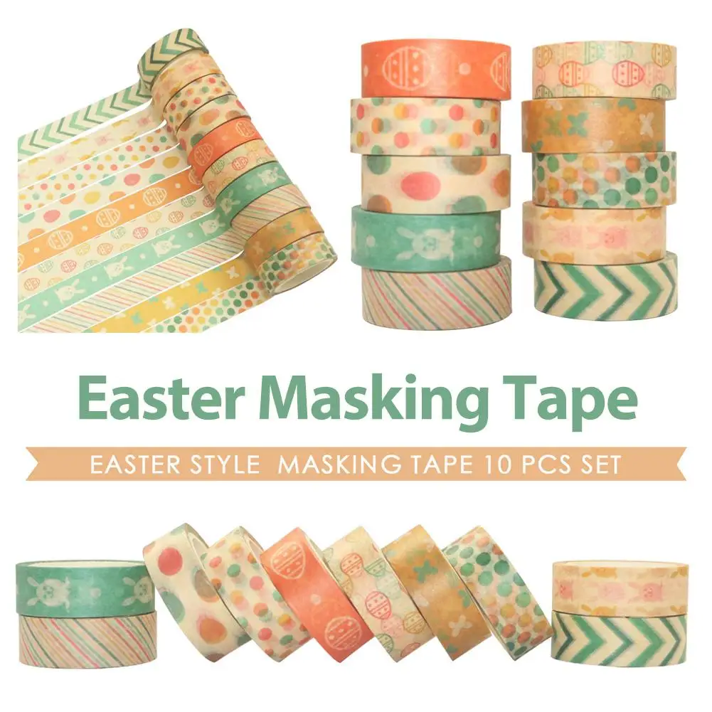 

Набор пасхальных маскировочных лент 10 шт./лот, набор инновационных бумажных лент «сделай сам» для украшения журнала