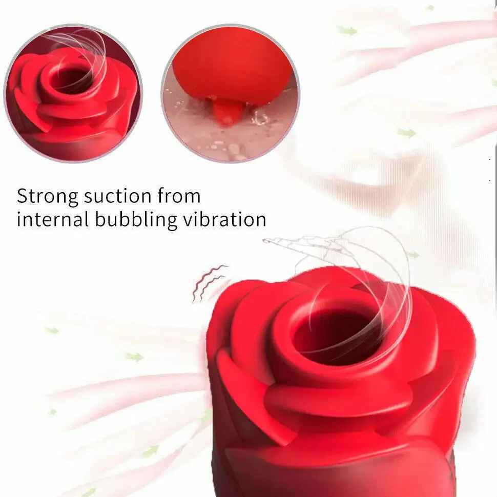 Rechargeable Silicone Rose Clitoral Suction Vibrator sex toys for woman Sucking Pump Women Sucker tongue Lick Clit Stimulator | Красота и
