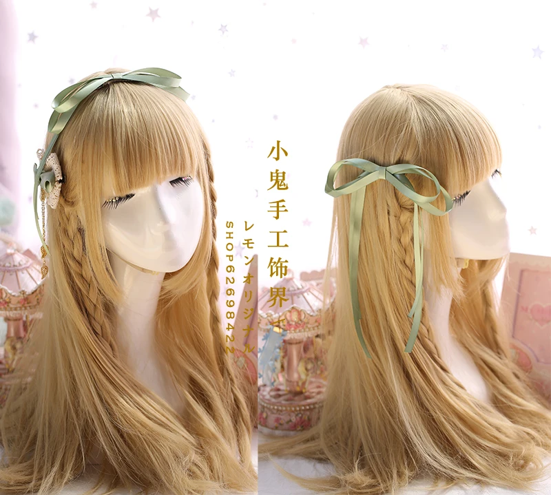 

Lace Matcha is a leaf clip hair accessories women hairband bow hairpin Headbands Lolita KC headband