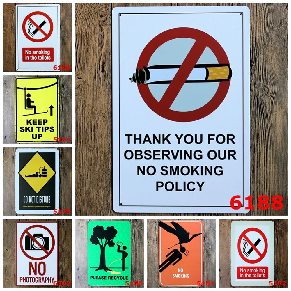 Винтажные металлические знаки Благодарим за наблюдение за нашей политикой не курить Советы по уходу за лыжами не беспокоить индивидуальный знак двери комнаты