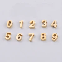 10pcslot mirror polished 1 8mm hole stainless steel 0 9 arabic numerals number diy charm pendant for making bracelets necklace