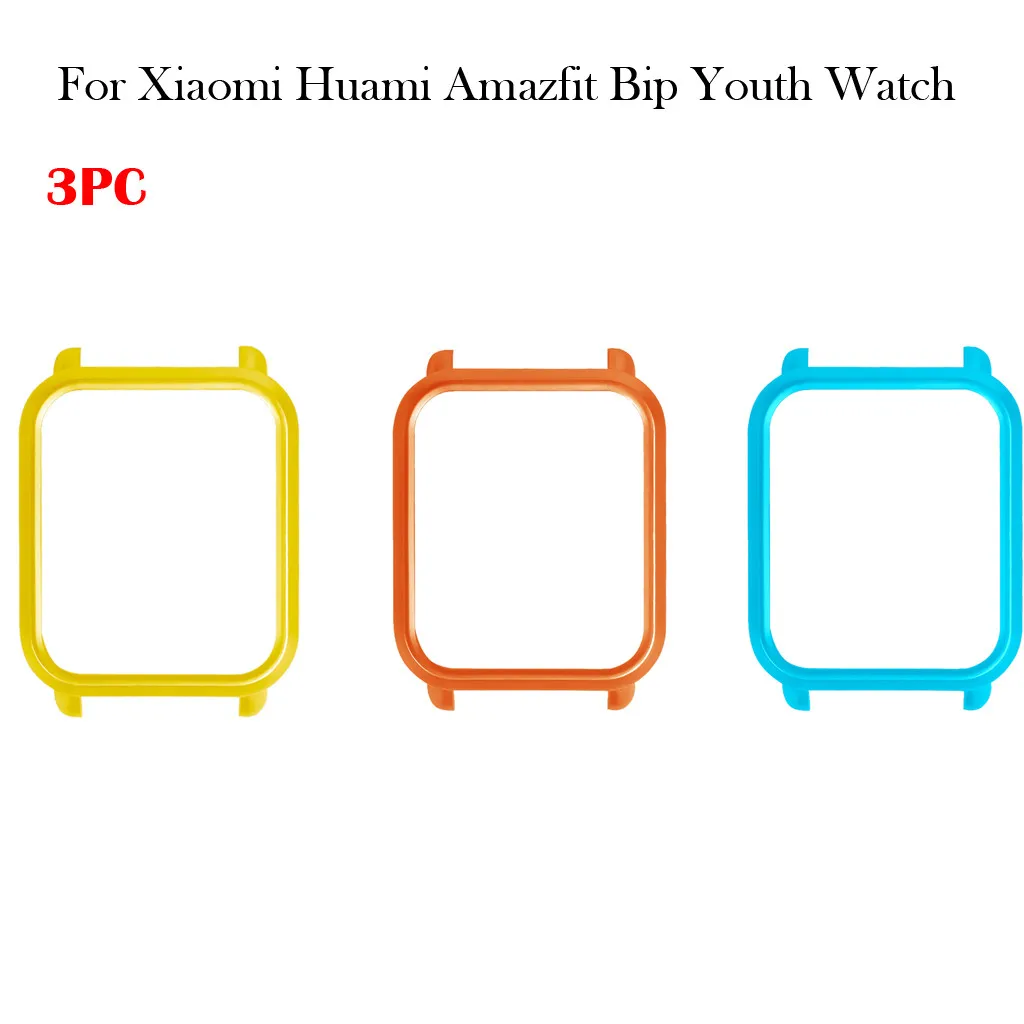 B 3 шт. Смарт-часы защитный чехол для Xiaomi Huami Amazfit Bip Молодежные часы красочная Рамка Тонкий ПК Защитный чехол оболочка - Цвет: B