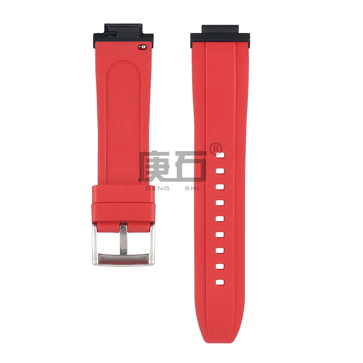 Ремешок для часов из флюоровой резины с соединителем адаптеров фотографий -