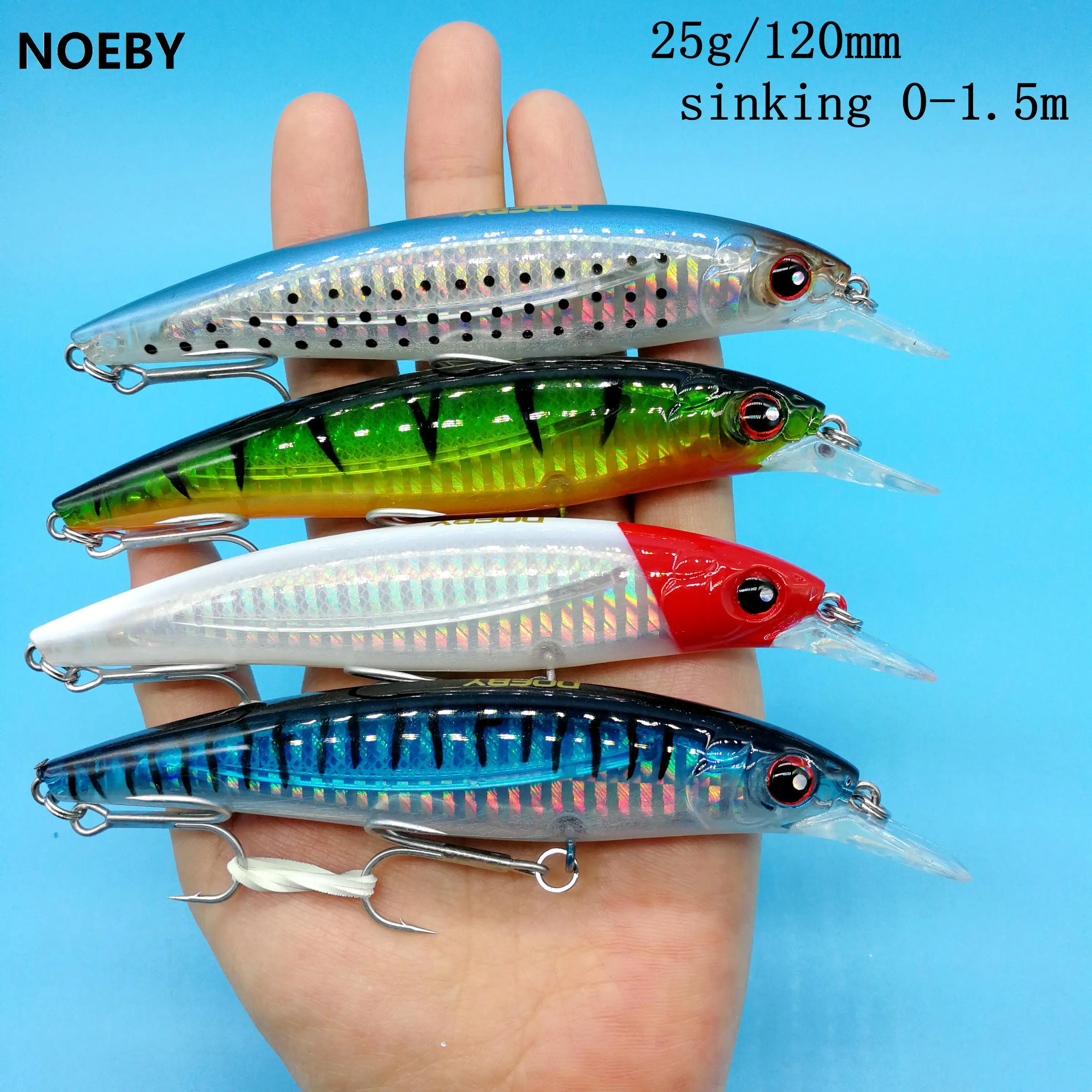 NOEBY 4 шт./лот Тонущая блесна приманка 25 г/120 мм кренкбейт воблер искусственная