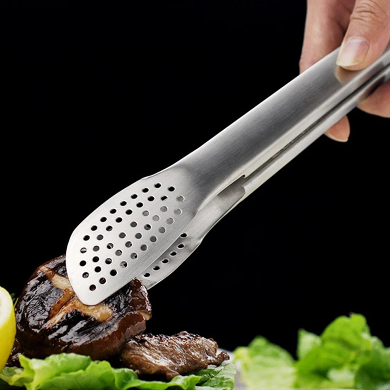 

Non-Stick Kitchen Tongs Stainless Steel BBQ Barbecue Tongs Pizza Bread Steak Tong Clip Salad Pastry Food Forceps Kitchen Tool