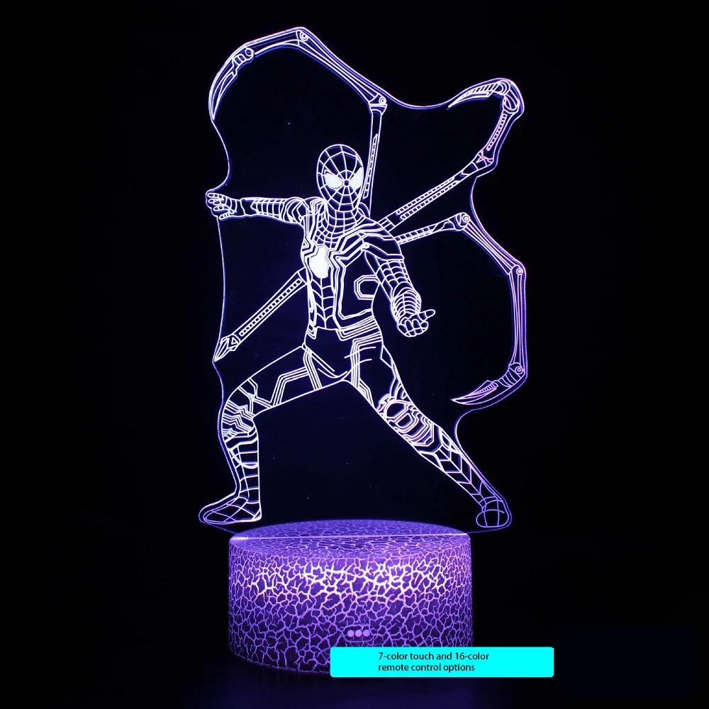 Настольная лампа с 3D рисунком Человека паука ночсветильник USB и питанием|Ночники|