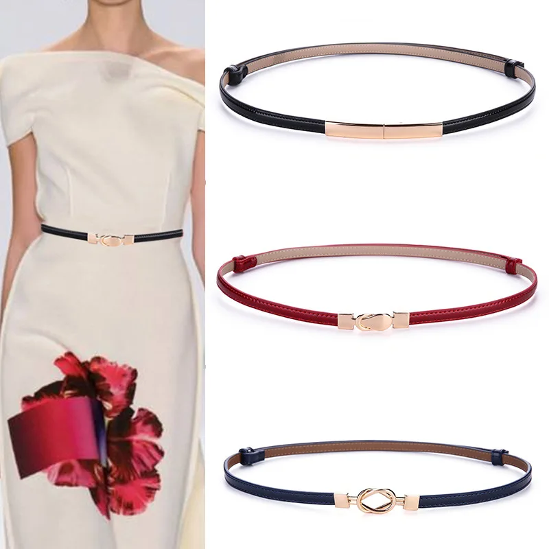 

2020Free shipping Genuine Leather Decorative Belt Lady Lacquer High Quality Dress Accessories Womens Belts Gold Waist Belt Chain