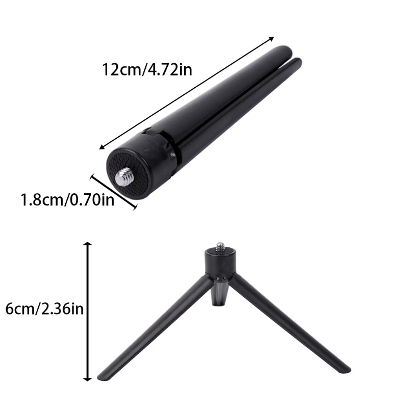

Universal Black Plastic Tripod Cell Phone Camera Rotation Desktop Base Support