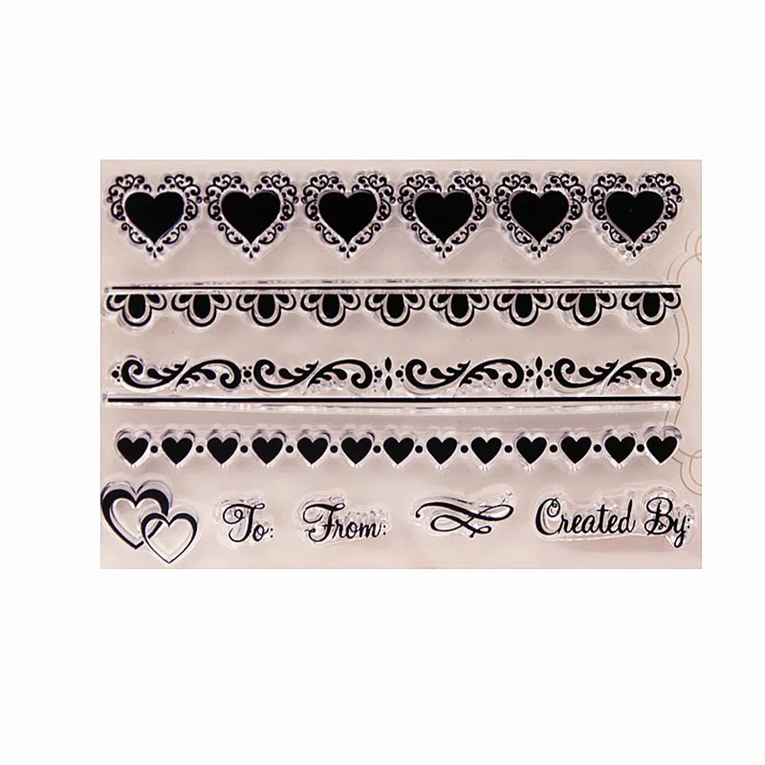 10x15cm Heart lace Transparent Clear Stamps Silicone Seals Roller Stamp DIY scrapbooking photo album/Card Making Easter | Дом и сад