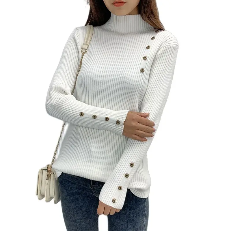 

2022 Autumn Winter Sweaters Women's Clothing Half-high collar Sweater Women Knitted Pullover Slim Tops xa422