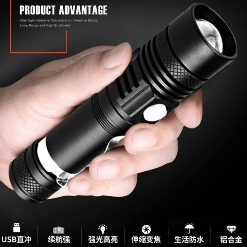 

Bright Tactical Military Rechargeable LED Waterproof Flashlight flash light