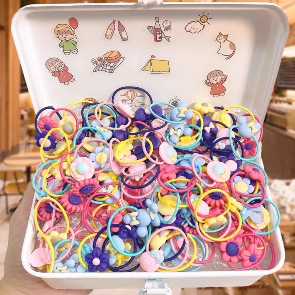 

Разноцветные нейлоновые эластичные резинки для волос для девочек, 20/40 дюймов, держатель для хвоста, Детские аксессуары для волос без коробк...