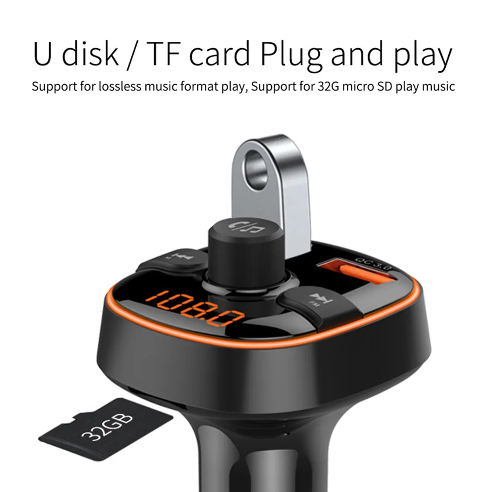 Bluetooth 5 0 FM передатчики Автомобильный MP3-плеер передатчик Быстрая зарядка QC3.0