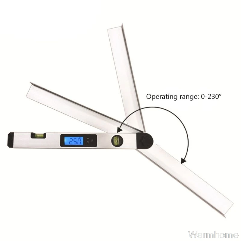 

400MM Aluminum Electronic Protractor Angle Finder Level Measuring Gauge Meter Digital inclinometer Ruler 0-230 degree Au24 20