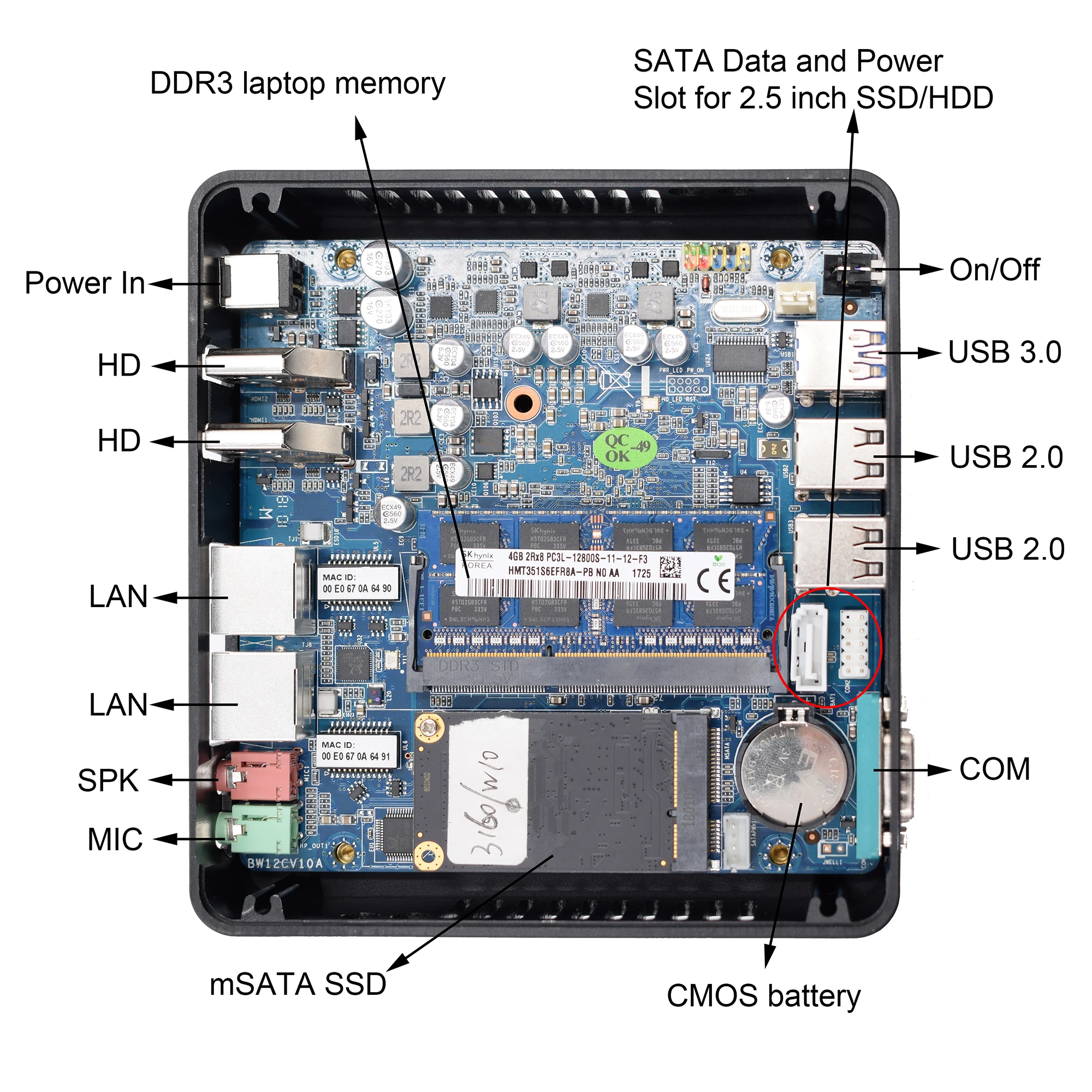 Eglobal Small Mini PC Intel Celeron 3160 Dual Lan Com Windows Linux Computer Pfsense Server Firewall Wifi | Компьютеры и офис