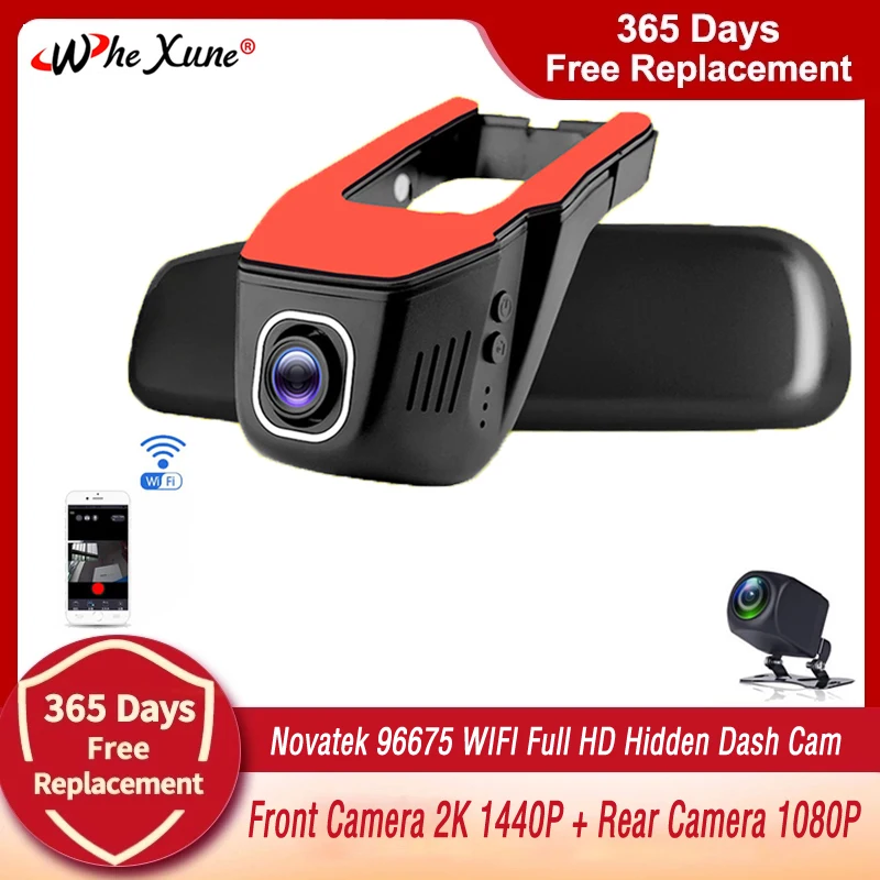 

2K 1440P Novatek 96675 DashCam WiFI Dual Lens Car DVR Registrator Digital Video Recorder Camcorder Dash Camera Night Version