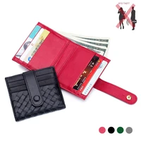 stylish plaid sheepskin short wallet for men fold hand made casual purse thin luxury designer id card holders rfid dropshipping
