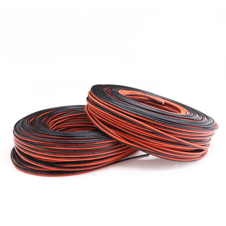 Силиконовая Резина 2pins провода 24AWG Экстра мягкая утепленная двойное ядро высокого Температура Электрический кабель Медь светодиодный светильник линия черный, красный