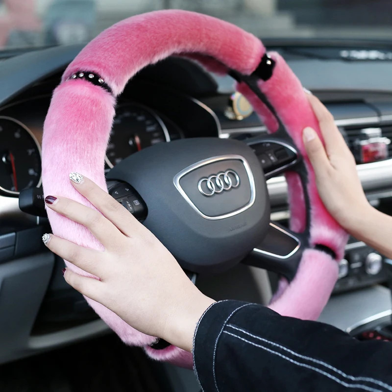 Длинный плюшевый зимний телефон теплый пушистый чехол на Автомобильное рулевое