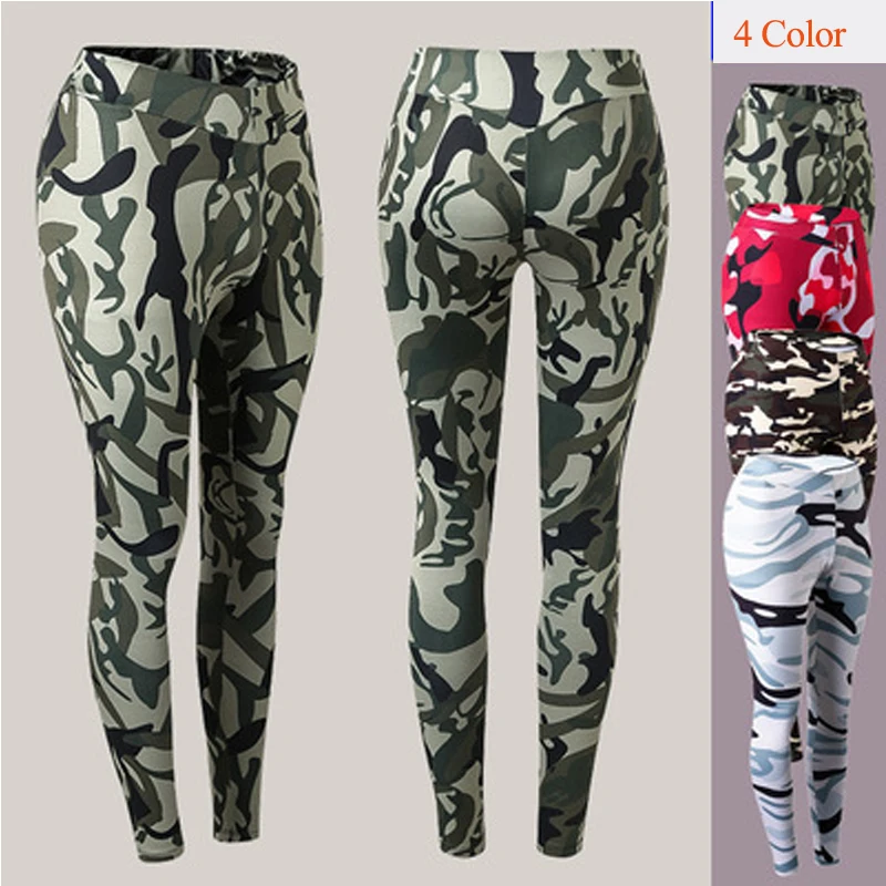 Women's Camo Pants Sport Fitness Leggings Push Up Leggins High Waist Yoga Elastic Tights Quick Dry  Printed Sportswear Gym Girl