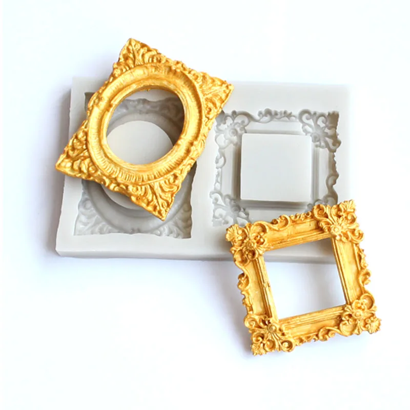 

Combination photo frame silicone mold DIY fondant cake mold clay, epoxy resin crafts mold